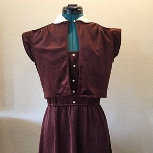Vintage Velvet Brown Dress
